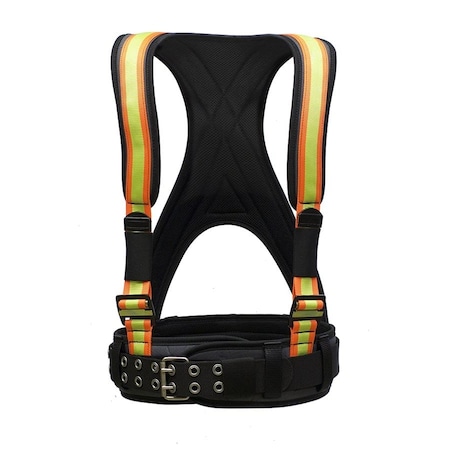 Super Anchor Safety Small - Gray Frame/Hi-Viz Webbing All-Pakka Harness. (Not for Fall Protection) 6301-GHS